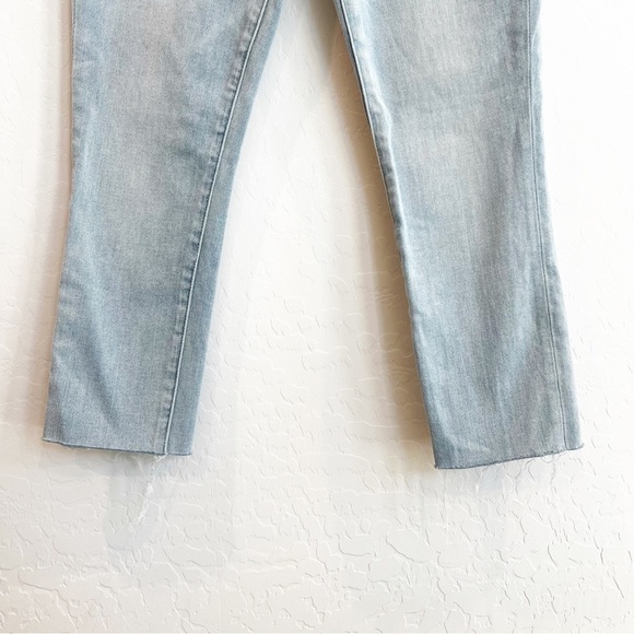 Current/Elliott Women’s Cropped Straight Leg Jeans Raw Hem Light Wash Stretch 24 - Picture 3 of 7